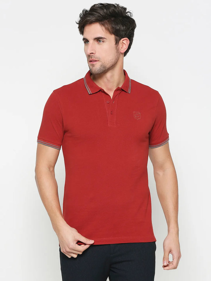 Red Regular Fit Men's Polo T-Shirt