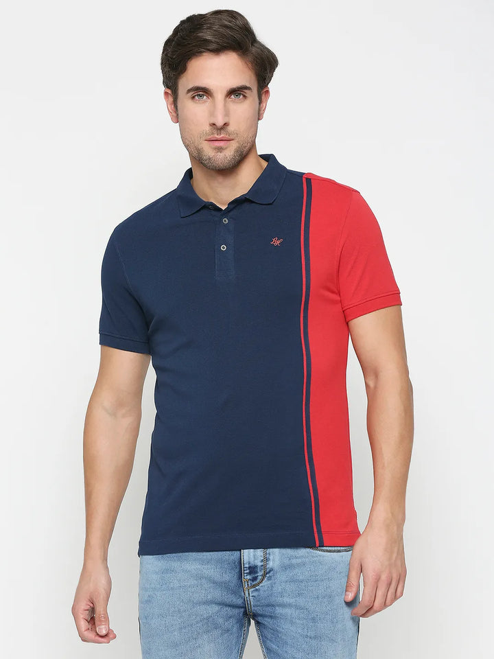 Navy Regular Fit Men's Polo T-shirt by Being Human Clothing
