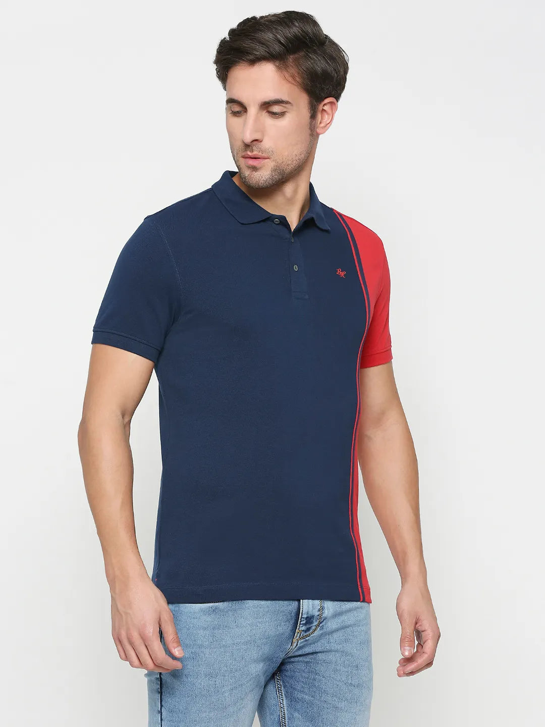 Being Human Clothing Men Regular Fit T-Shirts-Navy And Red