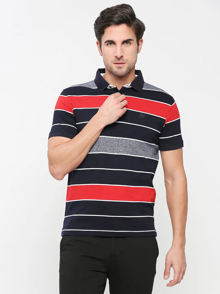 Red Regular Fit Men's Polo T-shirt by Being Human Clothing