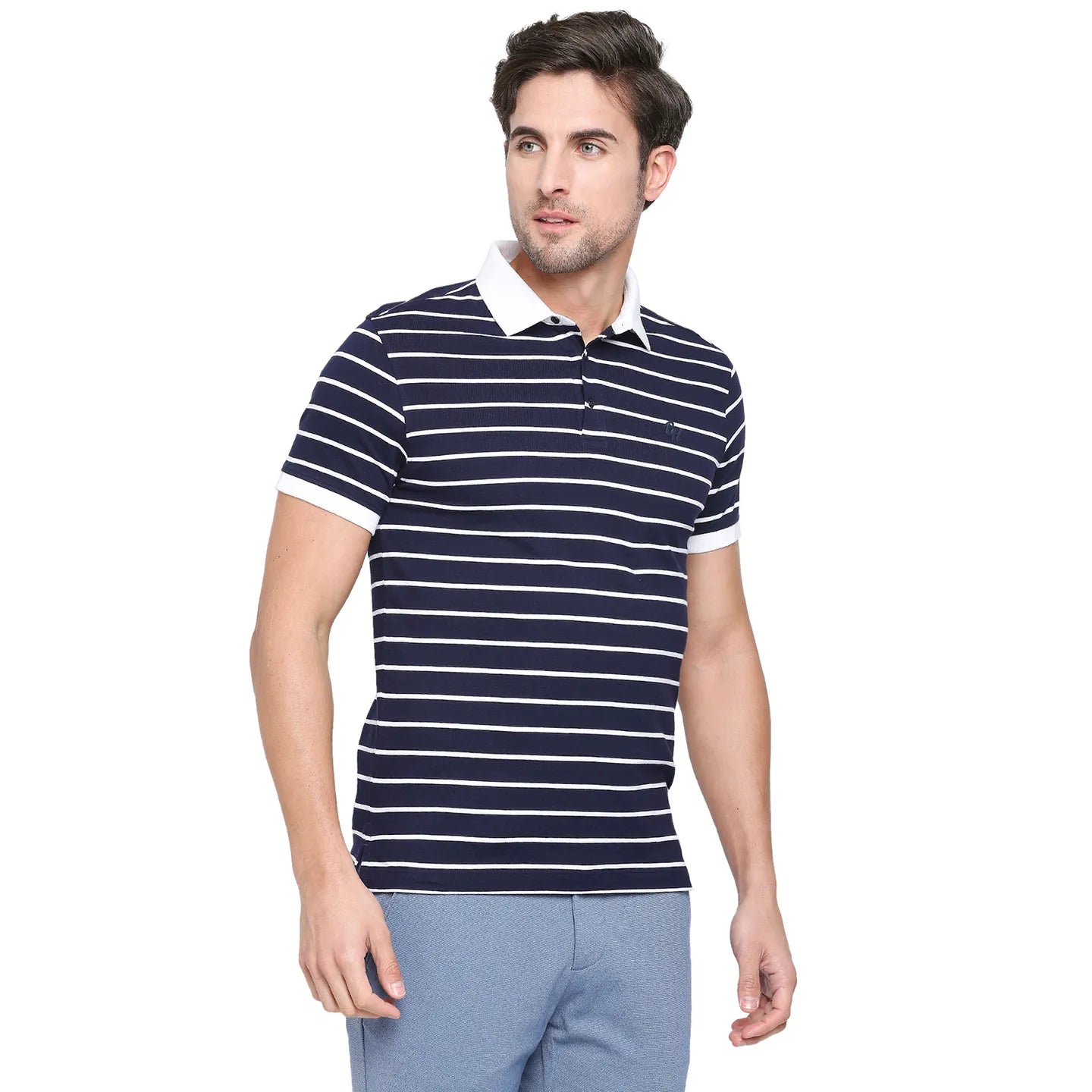 Being Human Clothing Men Regular Fit T-Shirts-Blue-White