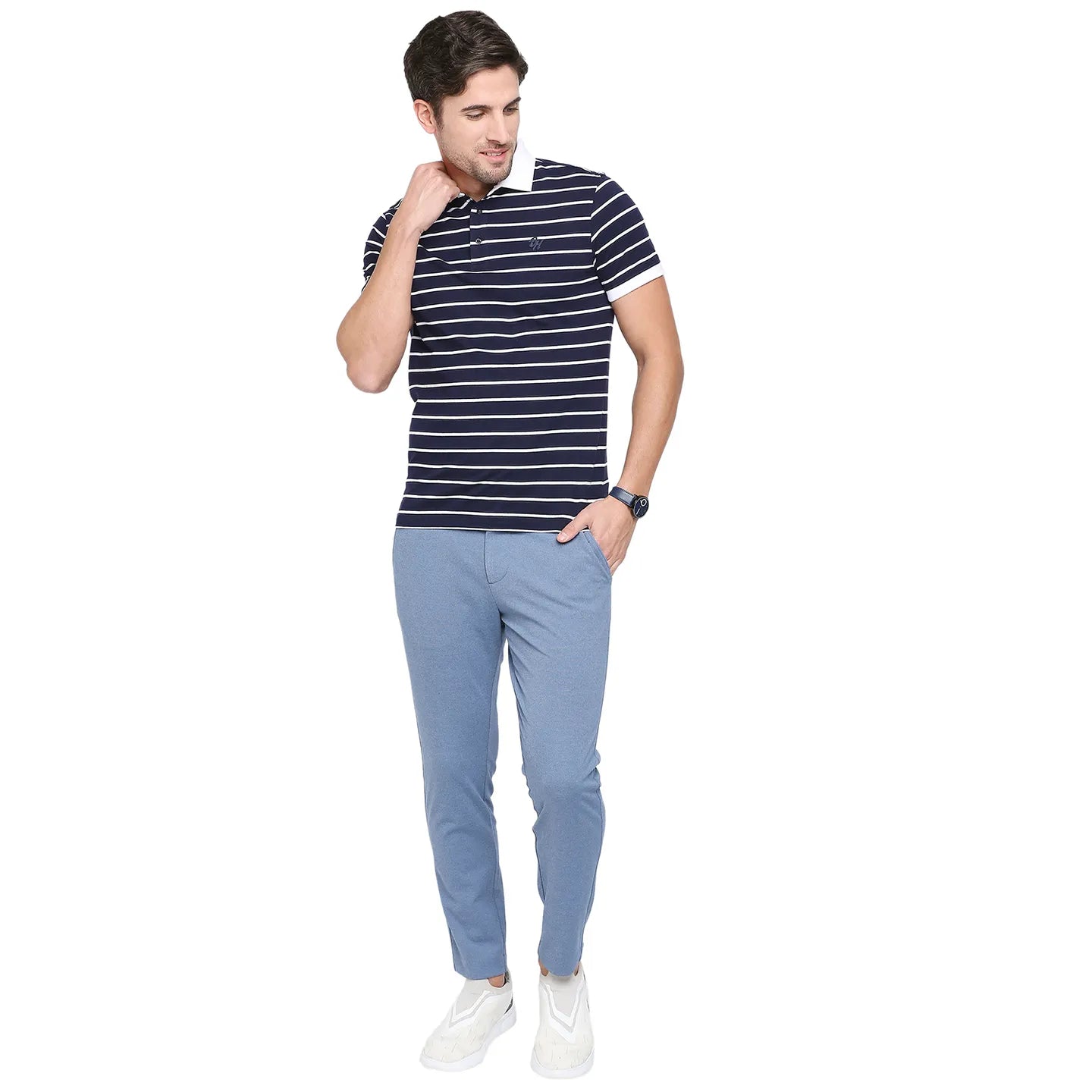 Being Human Clothing Men Regular Fit T-Shirts-Blue-White