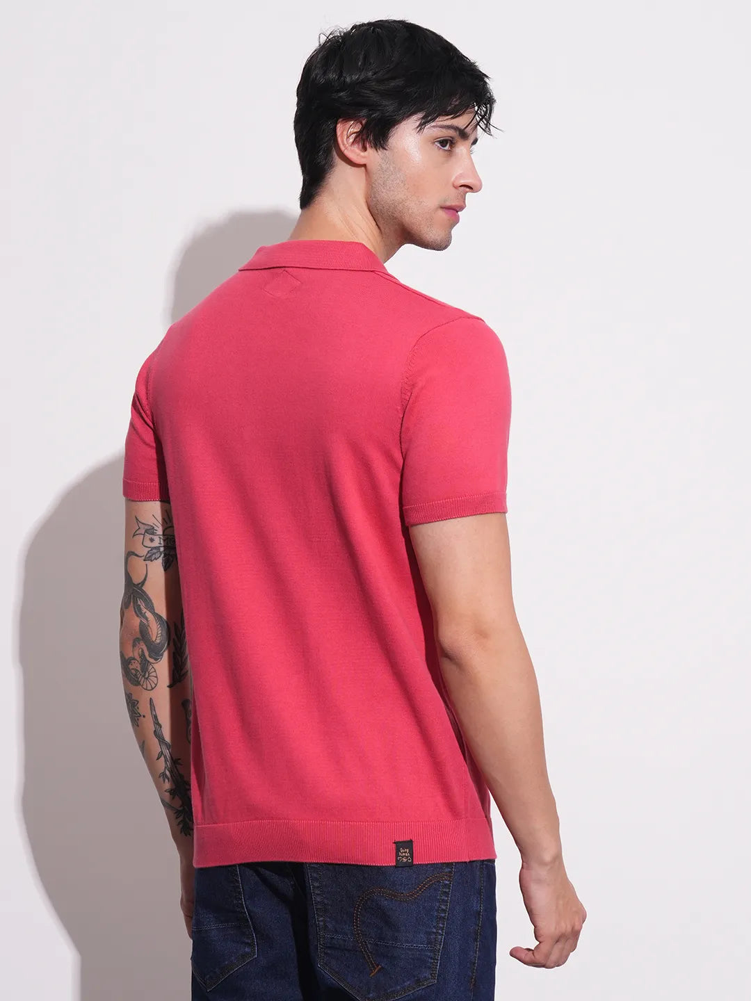 Being Human Clothing Men Regular Fit T-Shirts-Coral