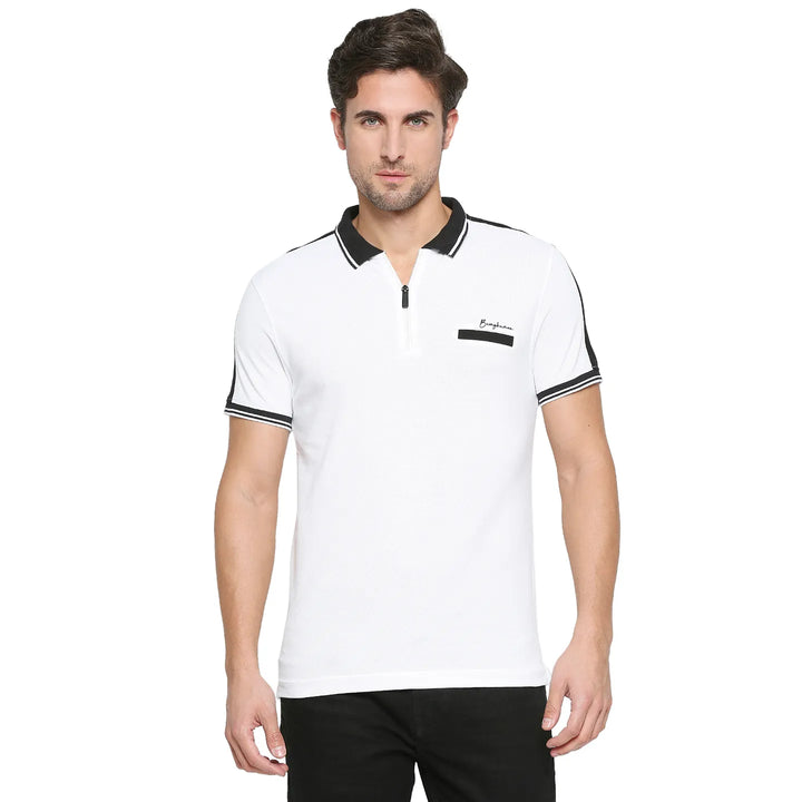 White Regular Fit Men's Polo T-Shirt