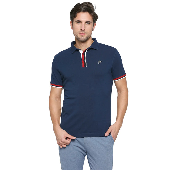 Blue Regular Fit Men's Polo T-Shirt