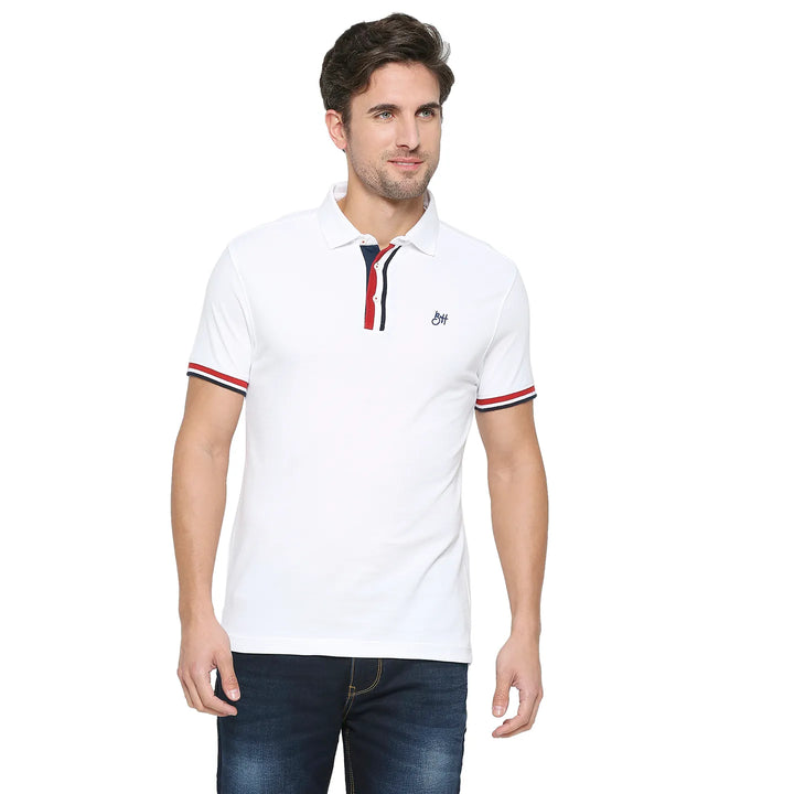 White Regular Fit Men's Polo T-Shirt