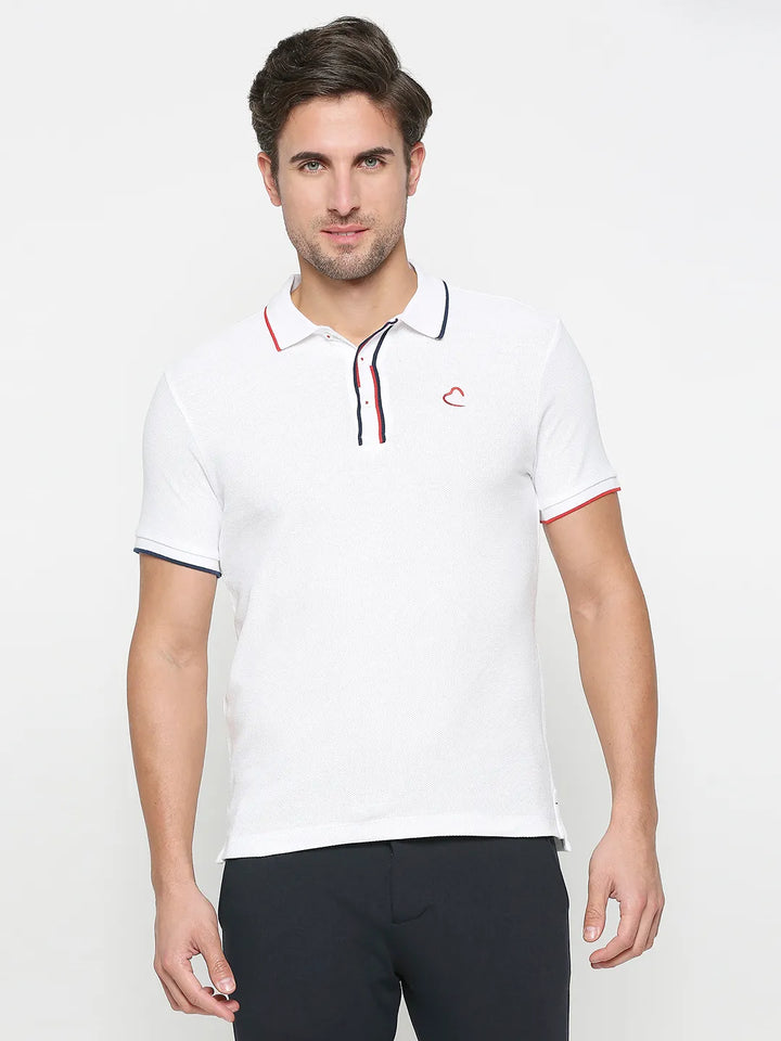 White Regular Fit Men's Polo T-Shirt