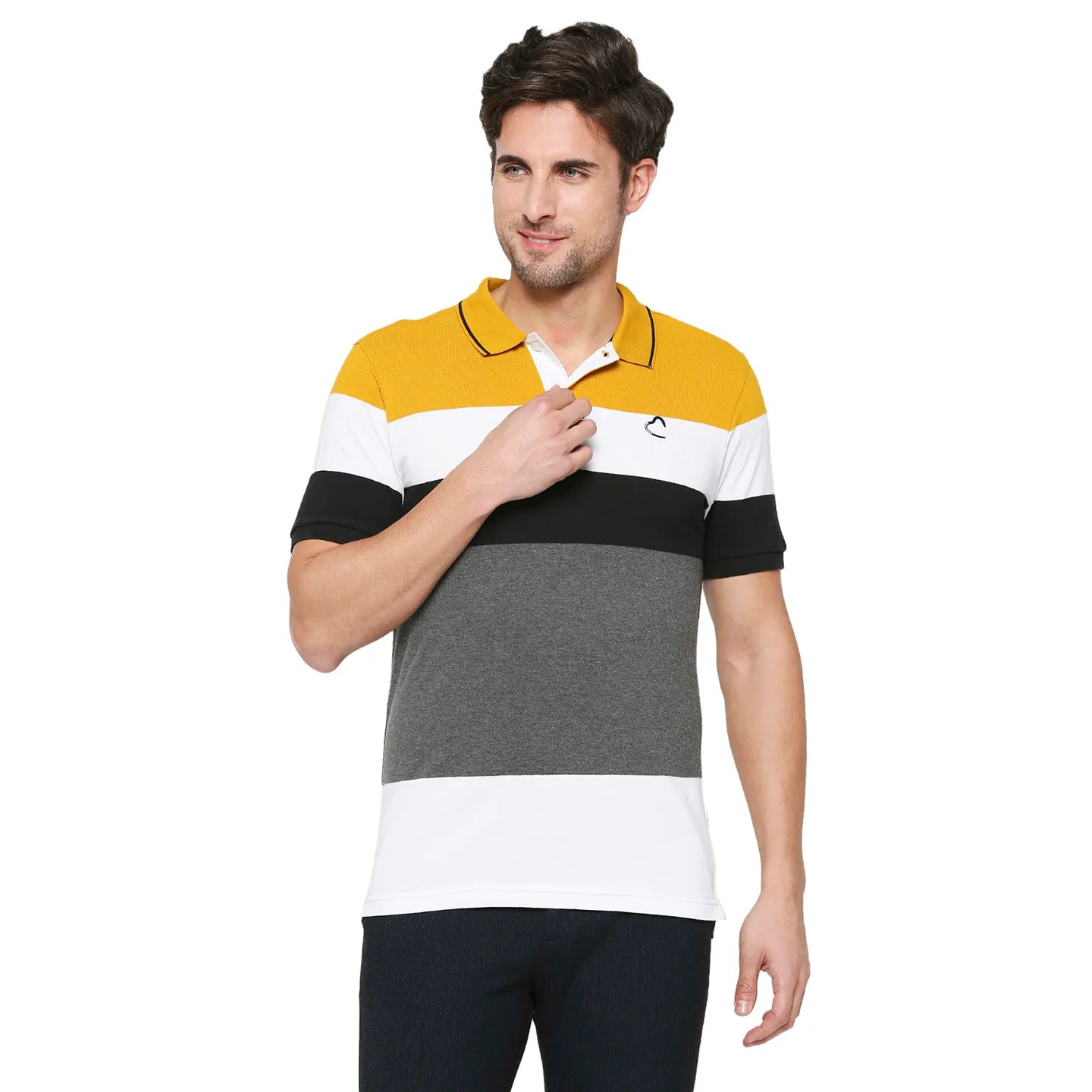 Yellow Regular Fit Men's Polo T-Shirt by Being Human Clothing