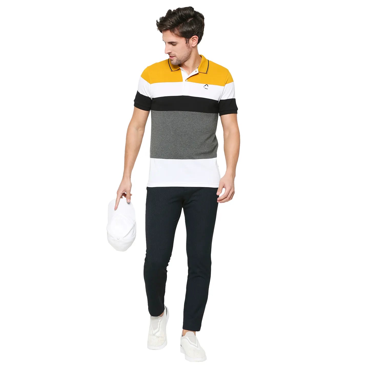 Yellow Regular Fit Men's Polo T-Shirt by Being Human Clothing