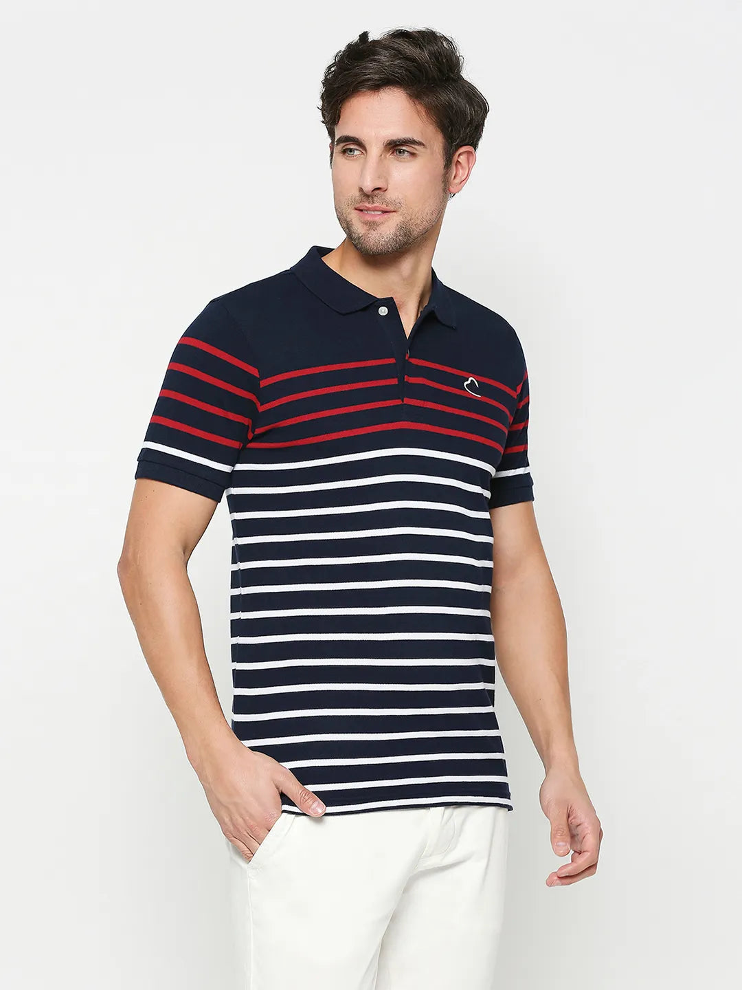 Being Human Clothing Men Regular Fit T-Shirts-Navy-Red