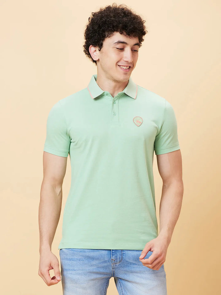 Green Regular Fit Men's Polo T-Shirt