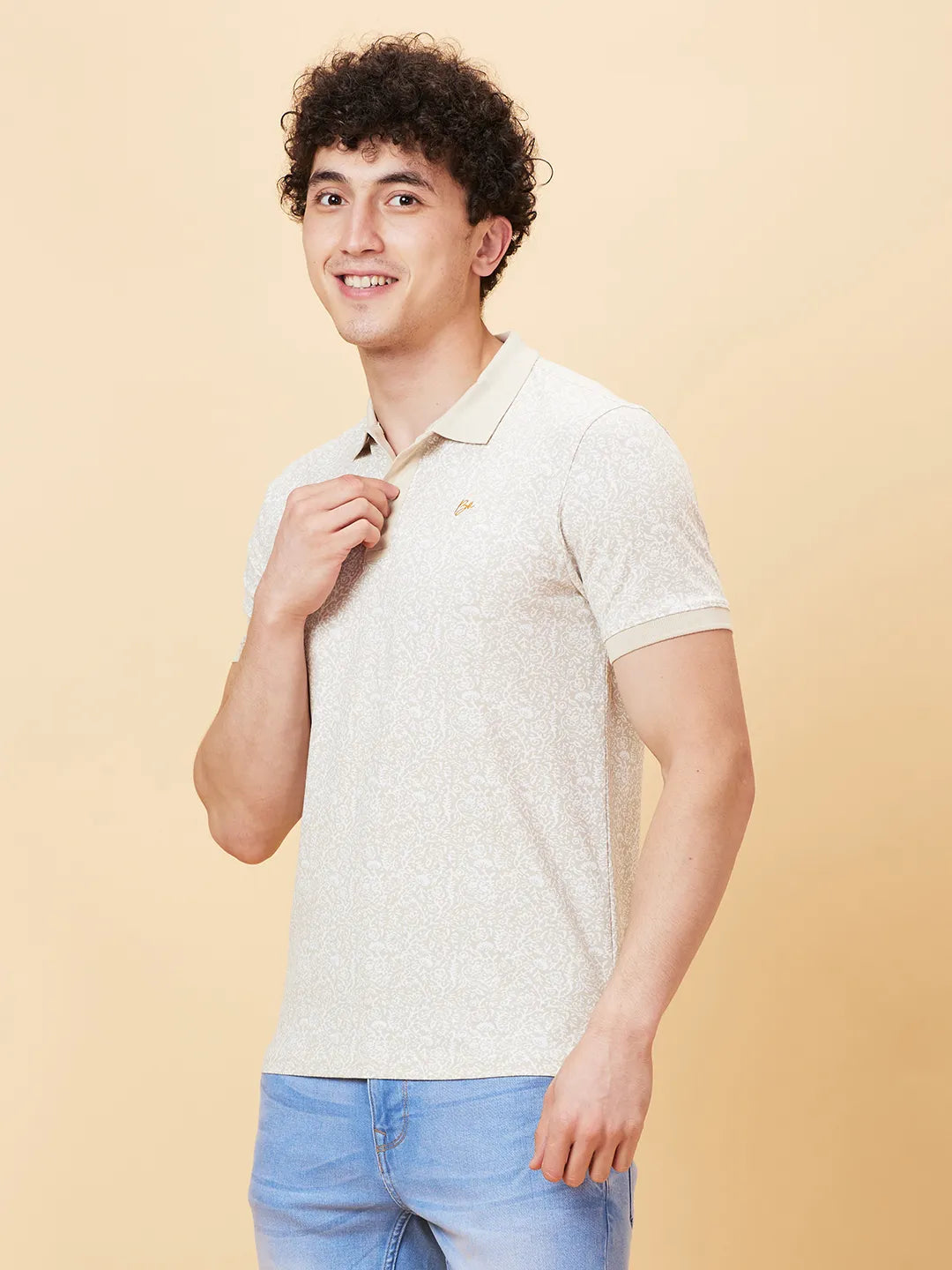 Being Human Clothing Men Regular Fit T-Shirts-Chalk