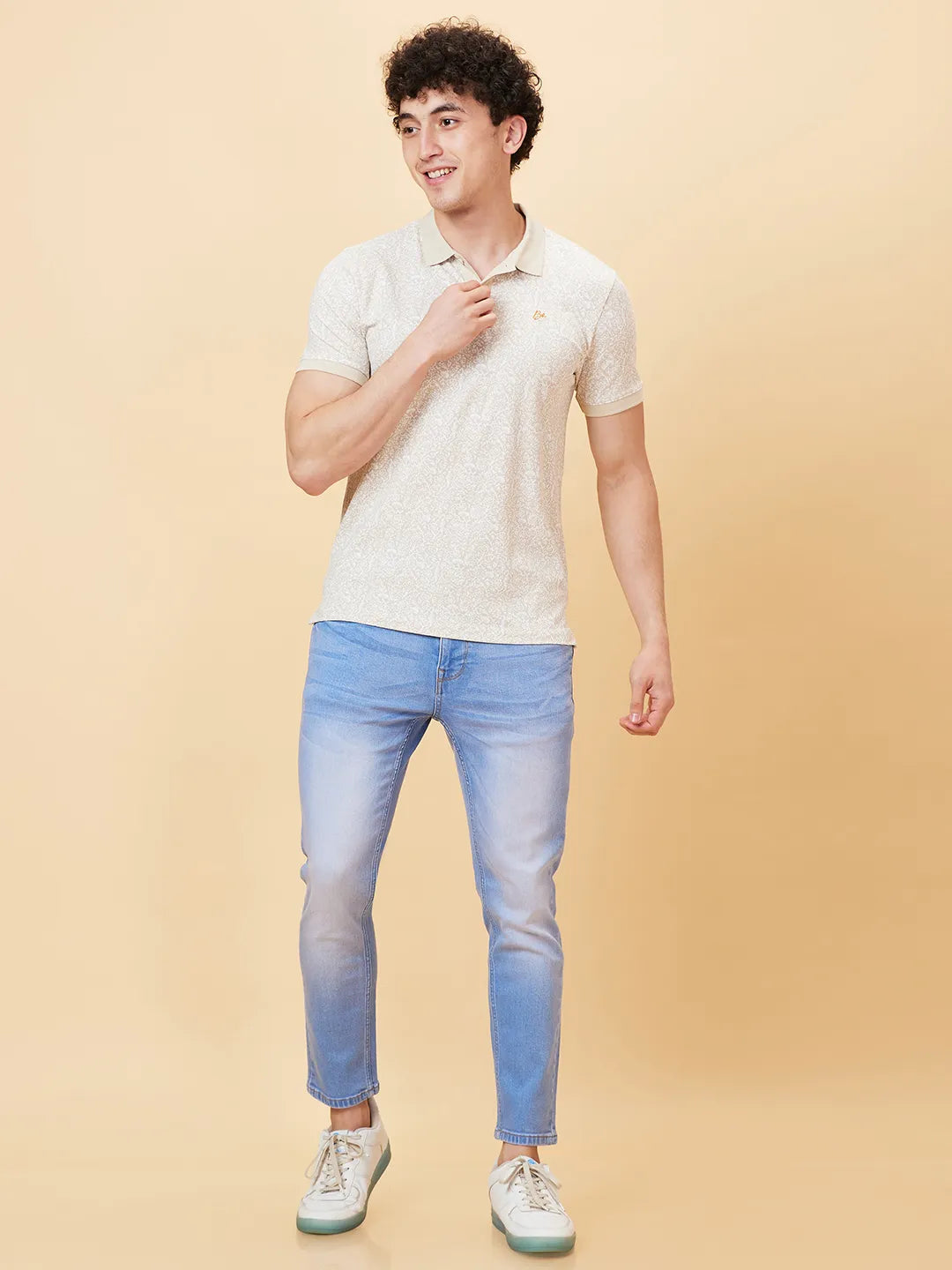 Being Human Clothing Men Regular Fit T-Shirts-Chalk