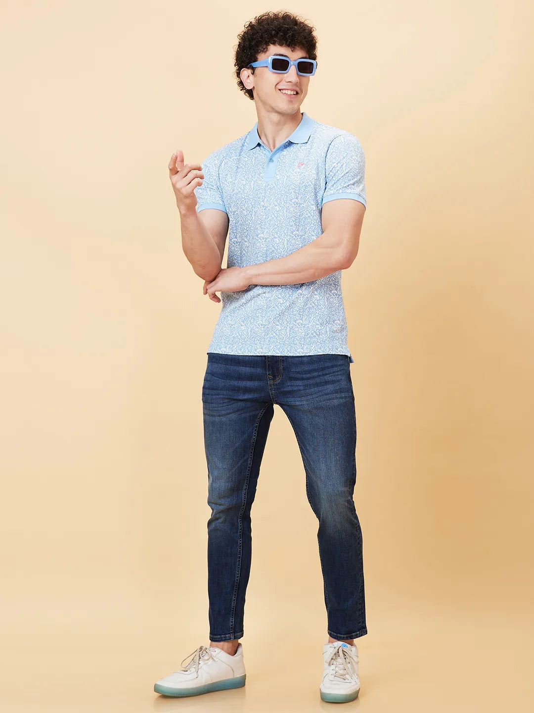 Being Human Clothing Men Regular Fit T-Shirts-Light Blue