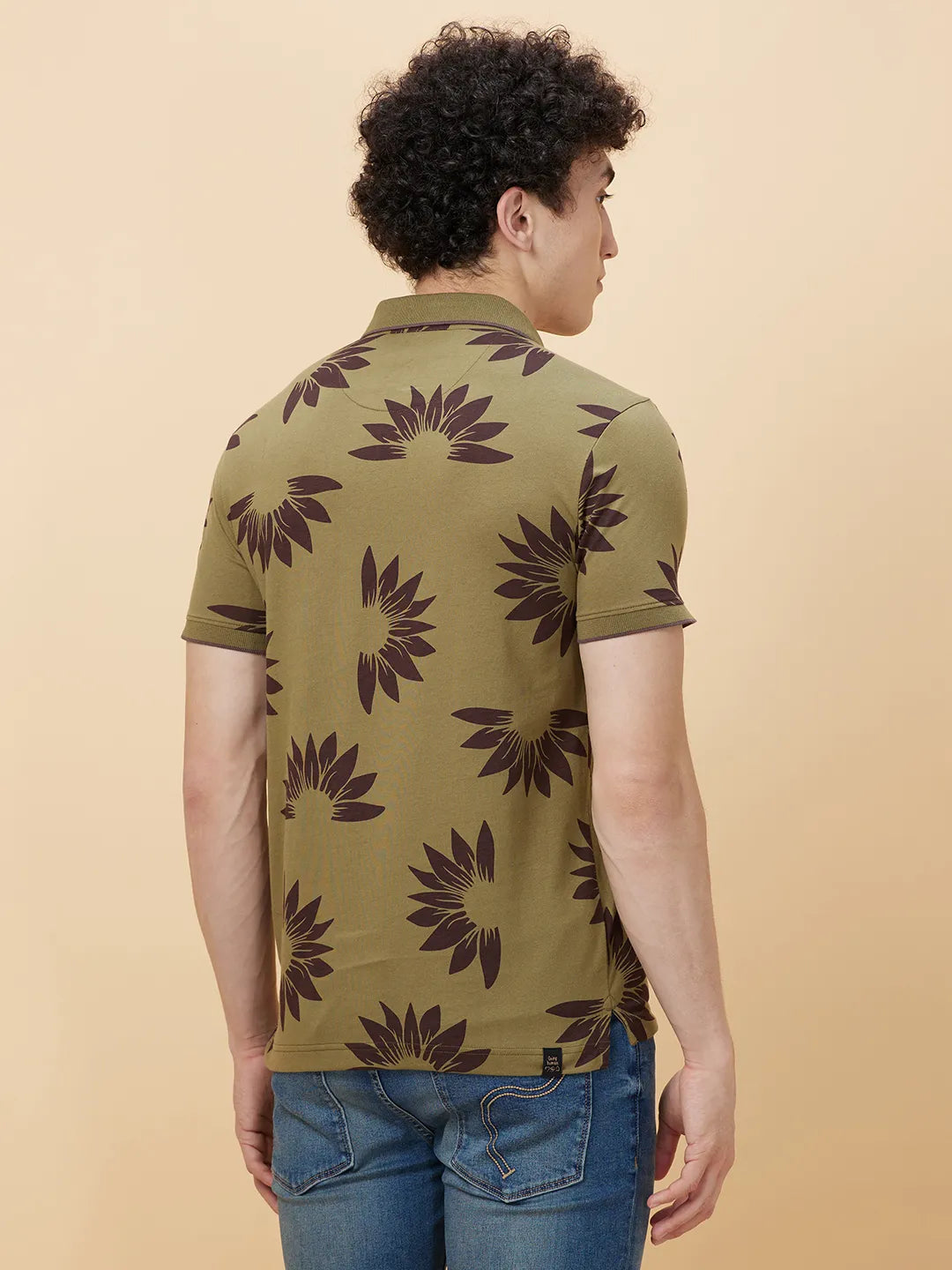 Green Regular Fit Men's Polo T-Shirt by Being Human Clothing