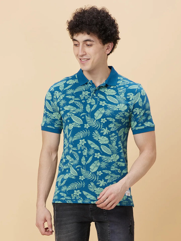 Blue Regular Fit Men's Polo T-Shirt