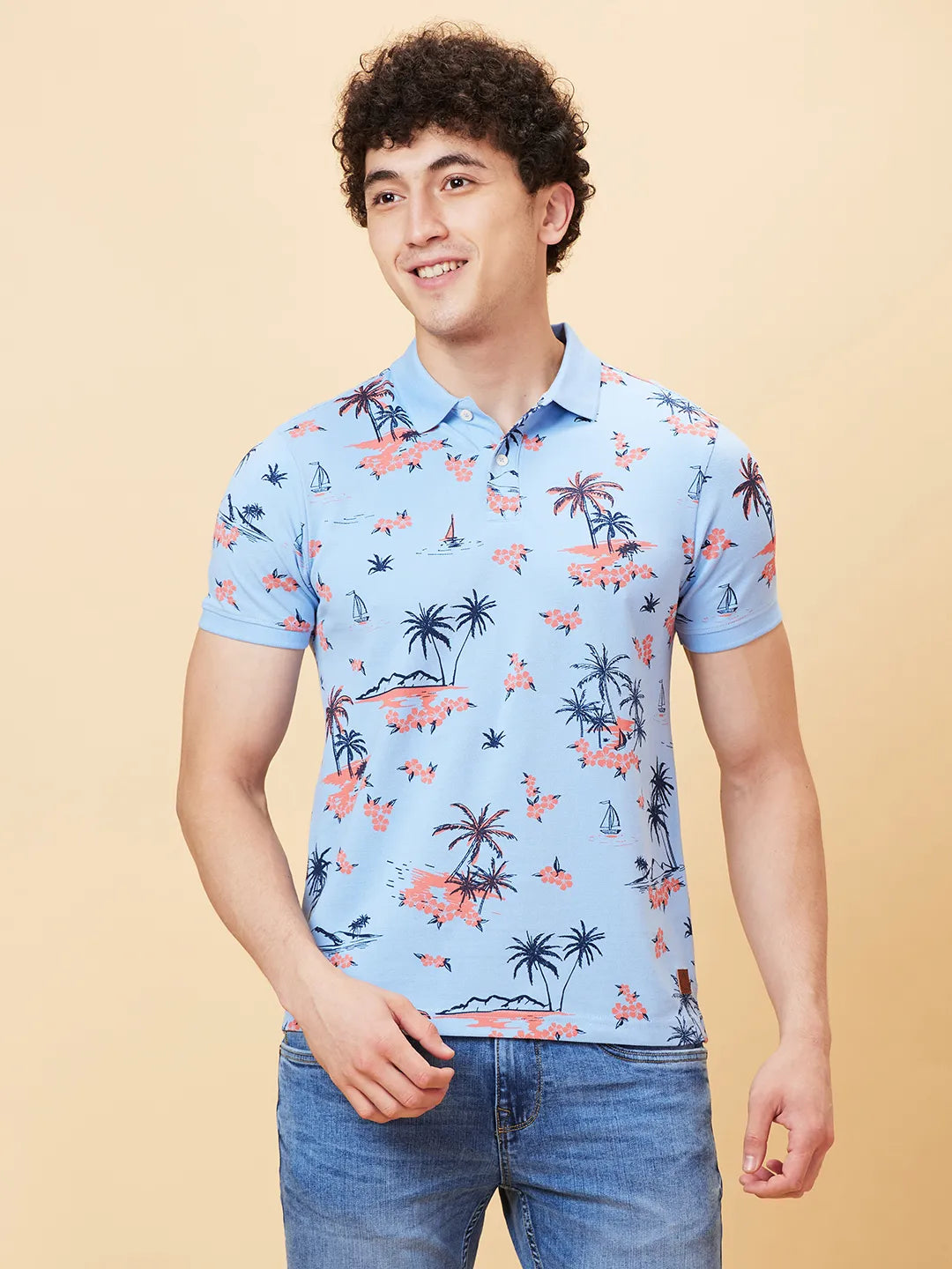 Being Human Clothing Men Regular Fit T-Shirts-Light Blue