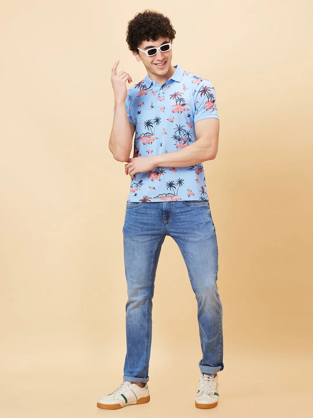 Being Human Clothing Men Regular Fit T-Shirts-Light Blue