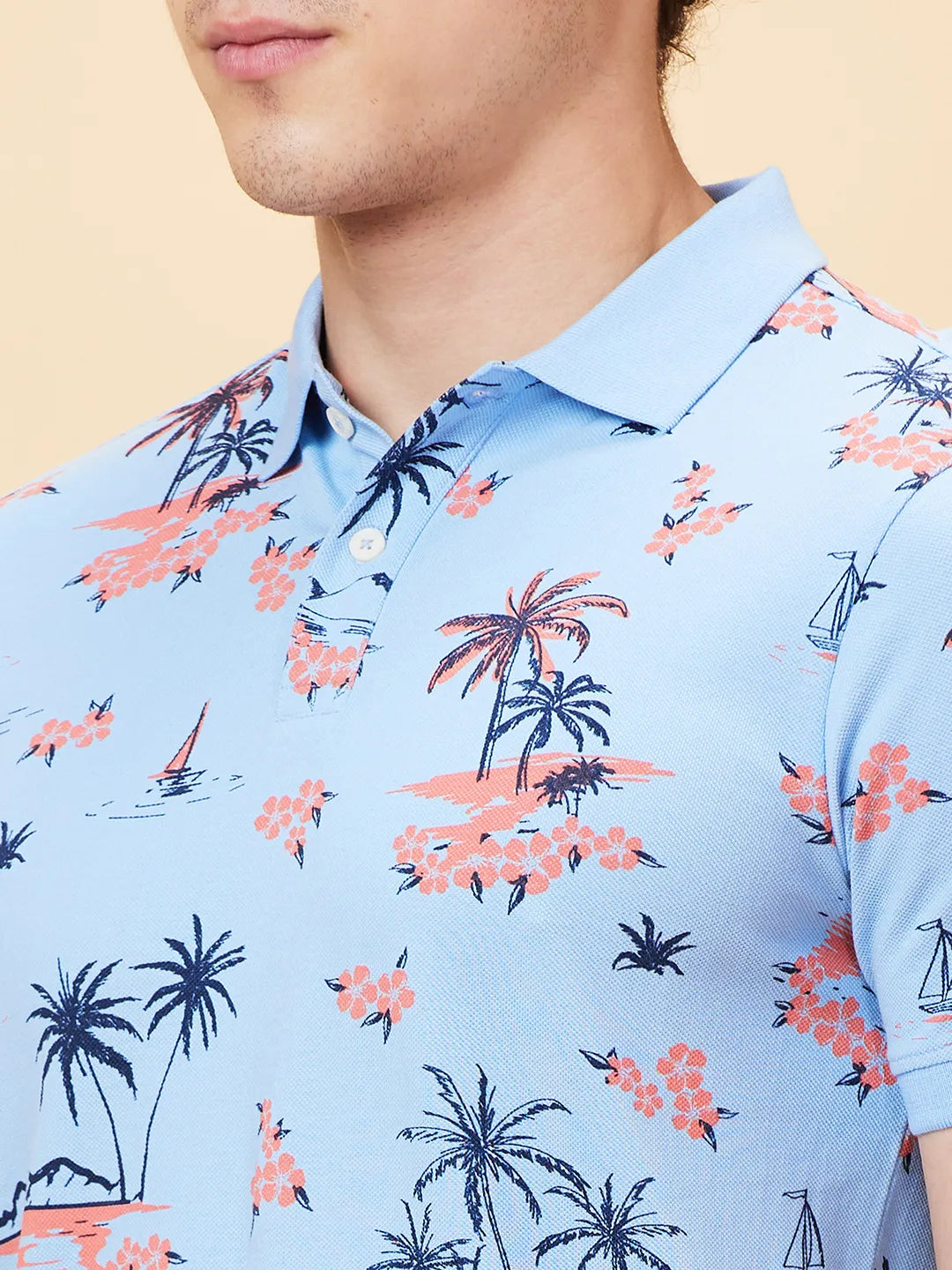 Being Human Clothing Men Regular Fit T-Shirts-Light Blue