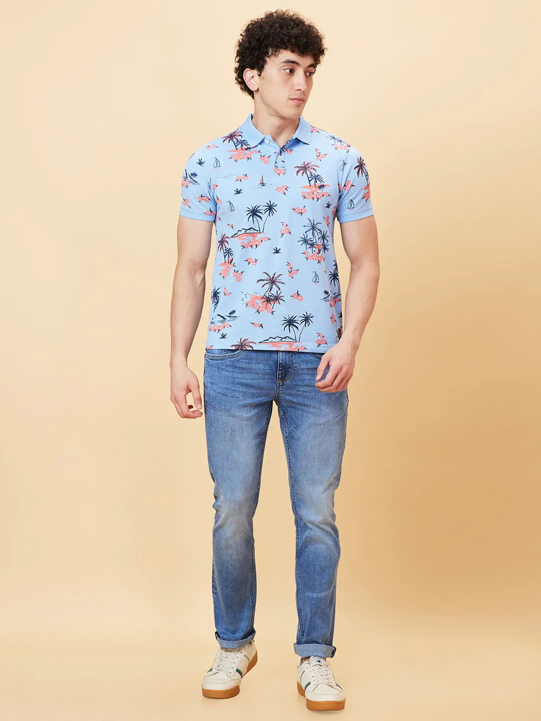 Being Human Clothing Men Regular Fit T-Shirts-Light Blue