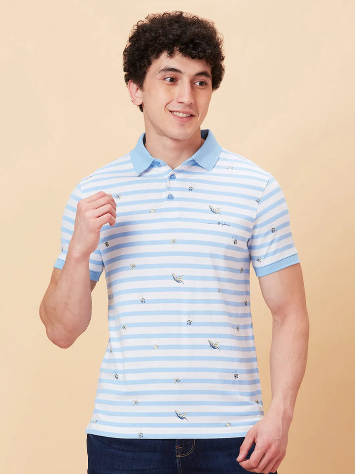 White Regular Fit Men's Polo T-Shirt
