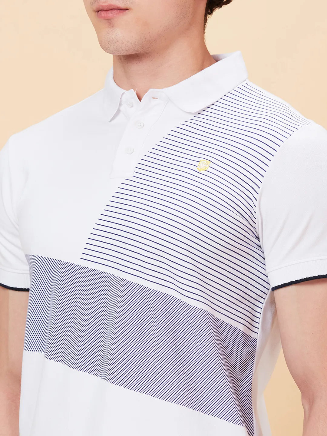 White Regular Fit Men's Polo T-Shirt by Being Human Clothing