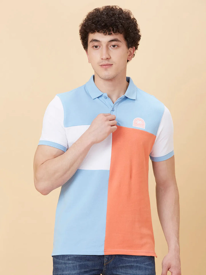Blue Regular Fit Men's Polo T-Shirt