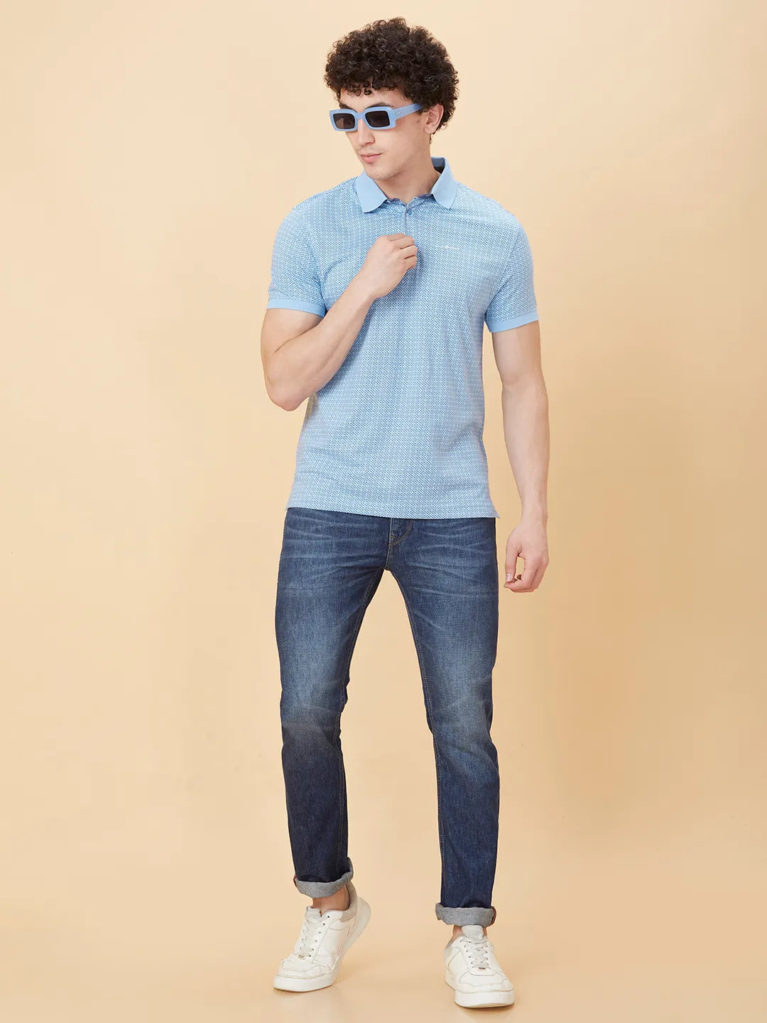 Being Human Clothing Men Regular Fit T-Shirts-Light Blue