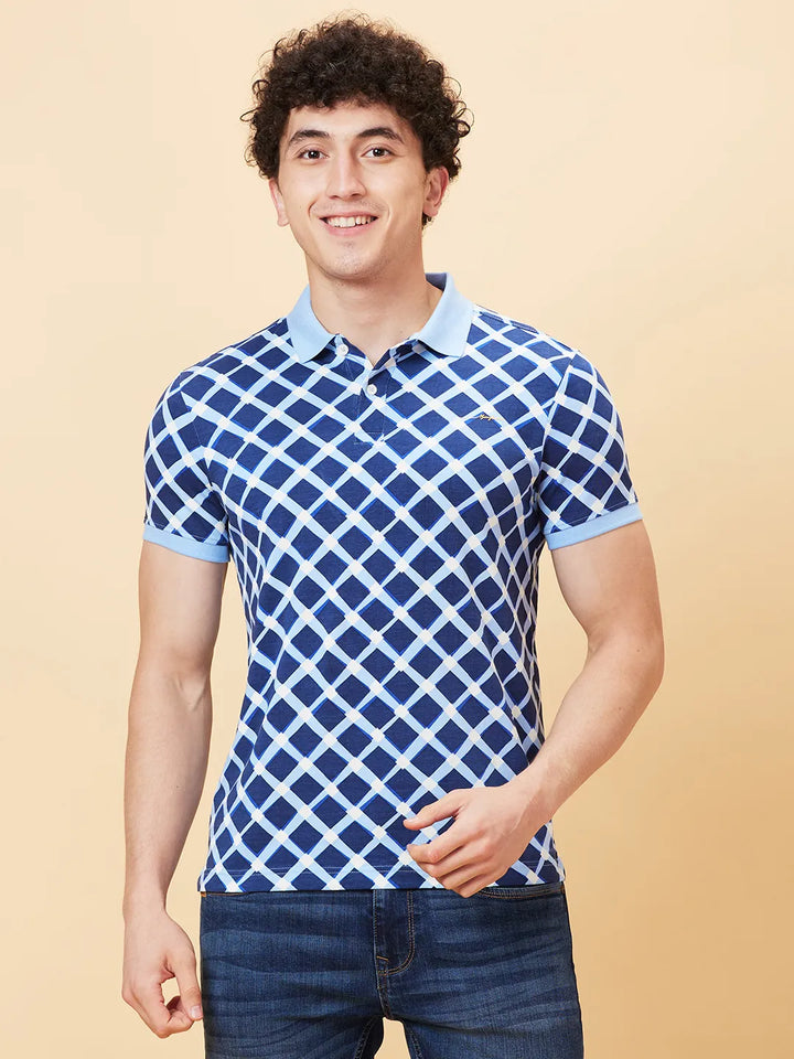 Light Blue Regular Fit Men's Polo T-shirt