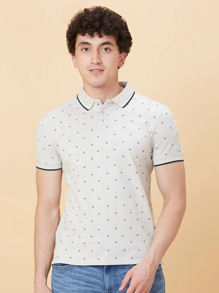 Light Grey Regular Fit Men's Polo T-shirt
