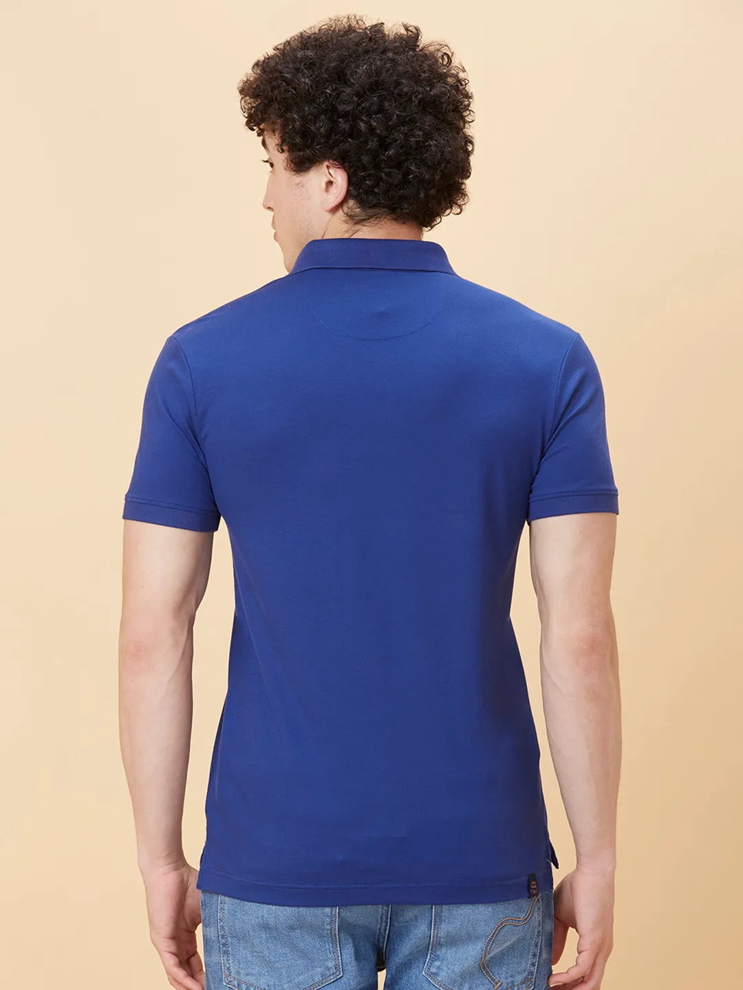 Blue Regular Fit Men's Polo T-Shirt by Being Human Clothing