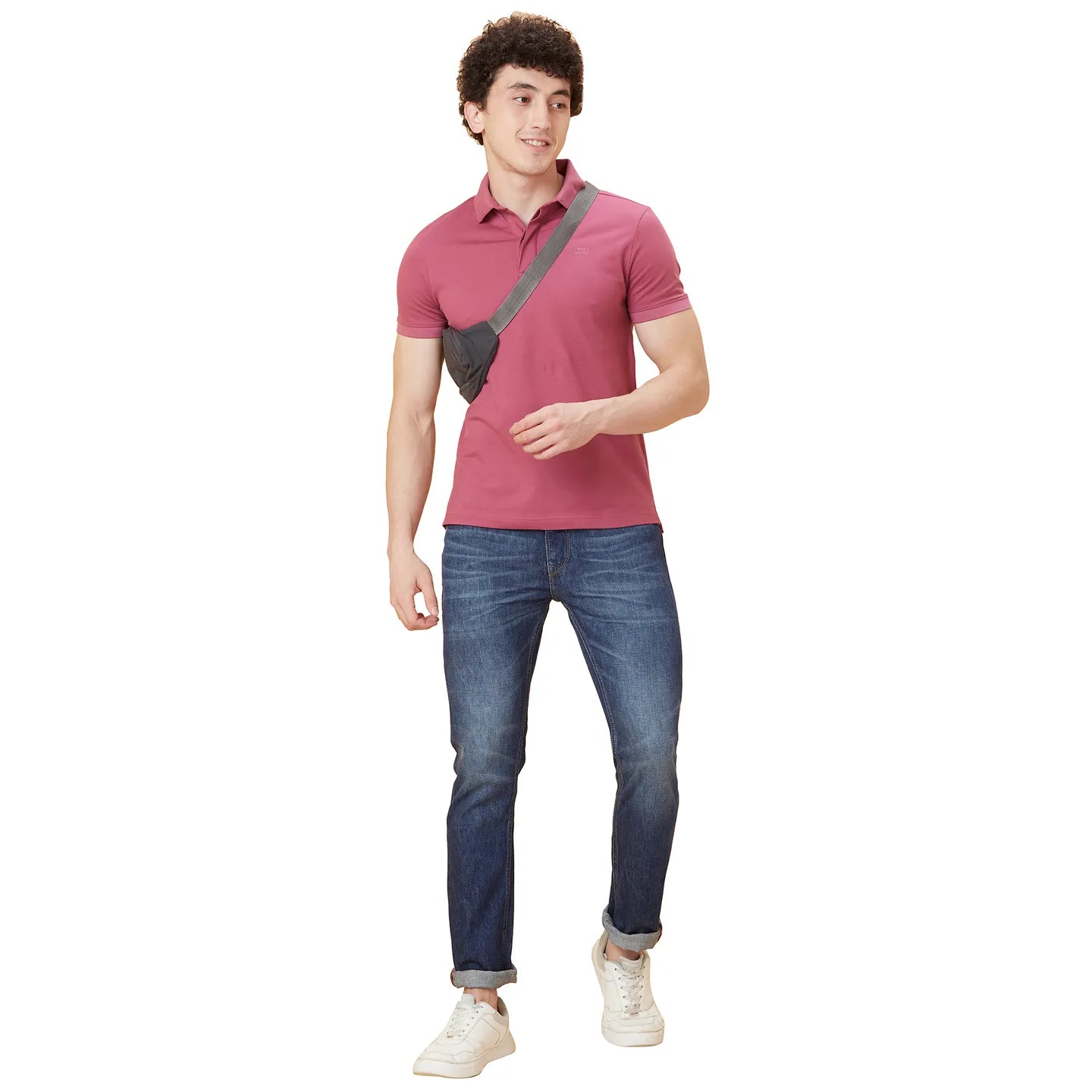 Blue Regular Fit Men's Polo T-Shirt by Being Human Clothing