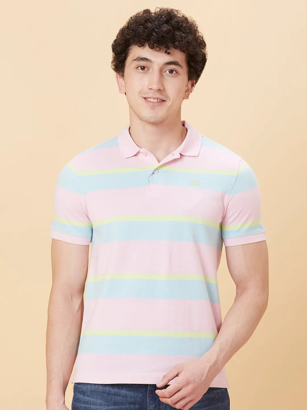 Pink Regular Fit Men's Polo T-Shirt by Being Human Clothing