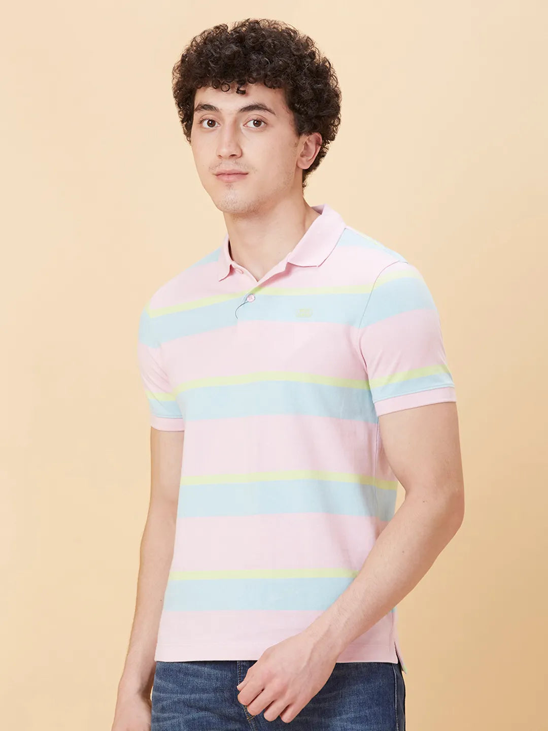Pink Regular Fit Men's Polo T-Shirt by Being Human Clothing