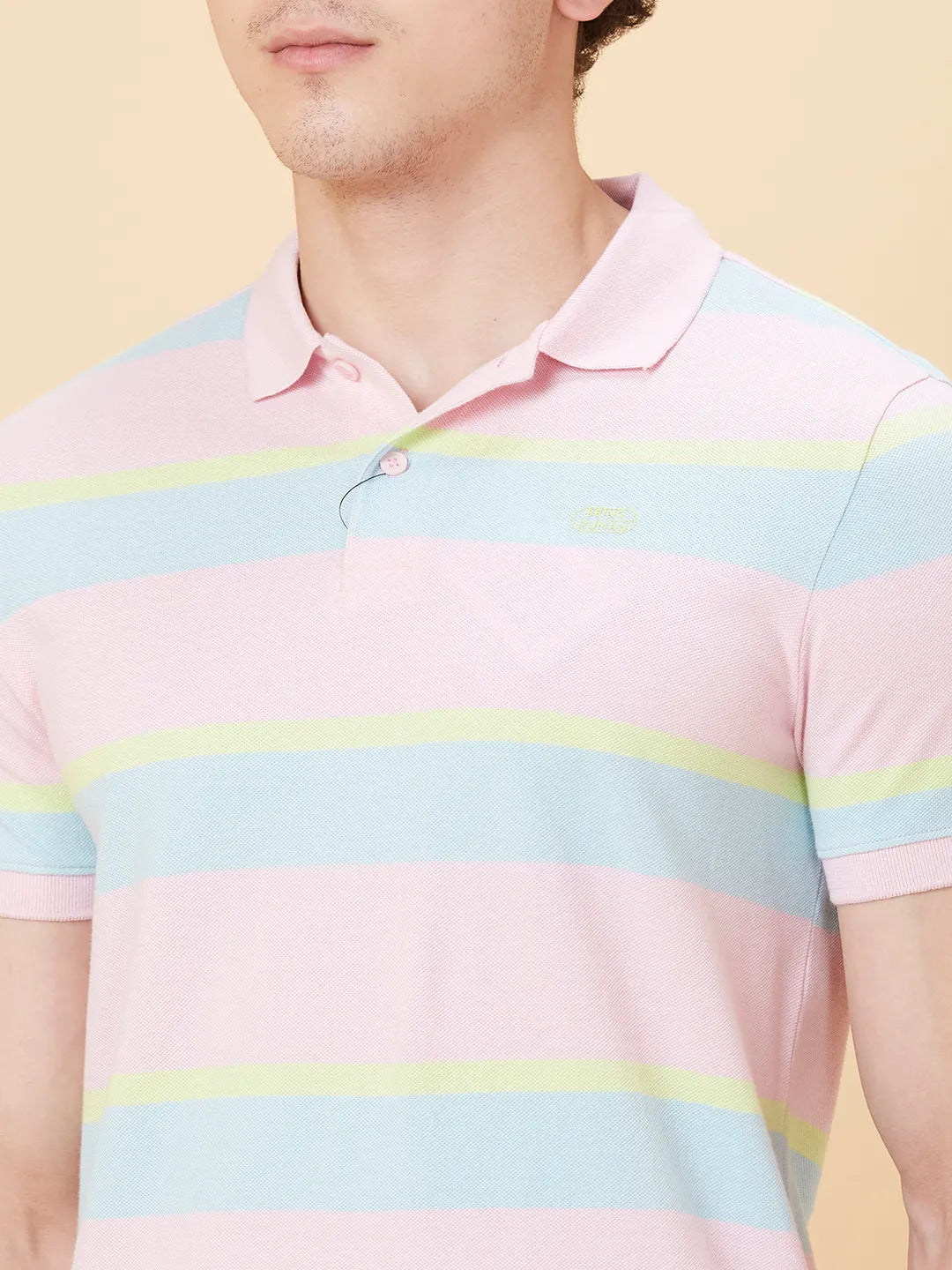 Pink Regular Fit Men's Polo T-Shirt by Being Human Clothing