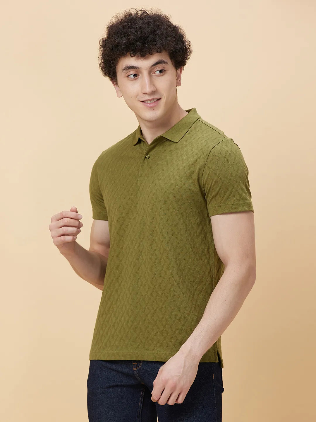 Being Human Clothing Men Regular Fit T-Shirts-Olive