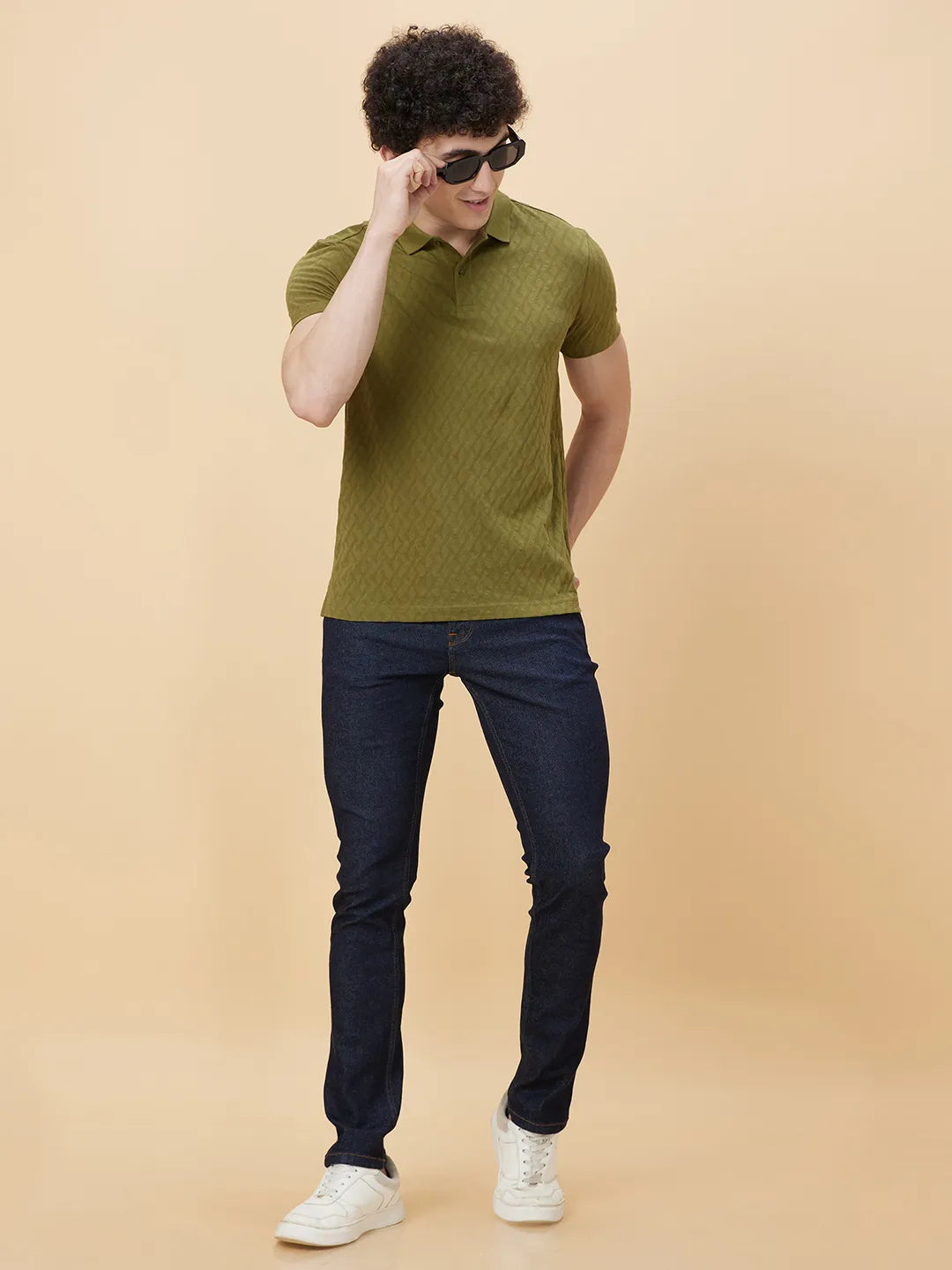 Being Human Clothing Men Regular Fit T-Shirts-Olive