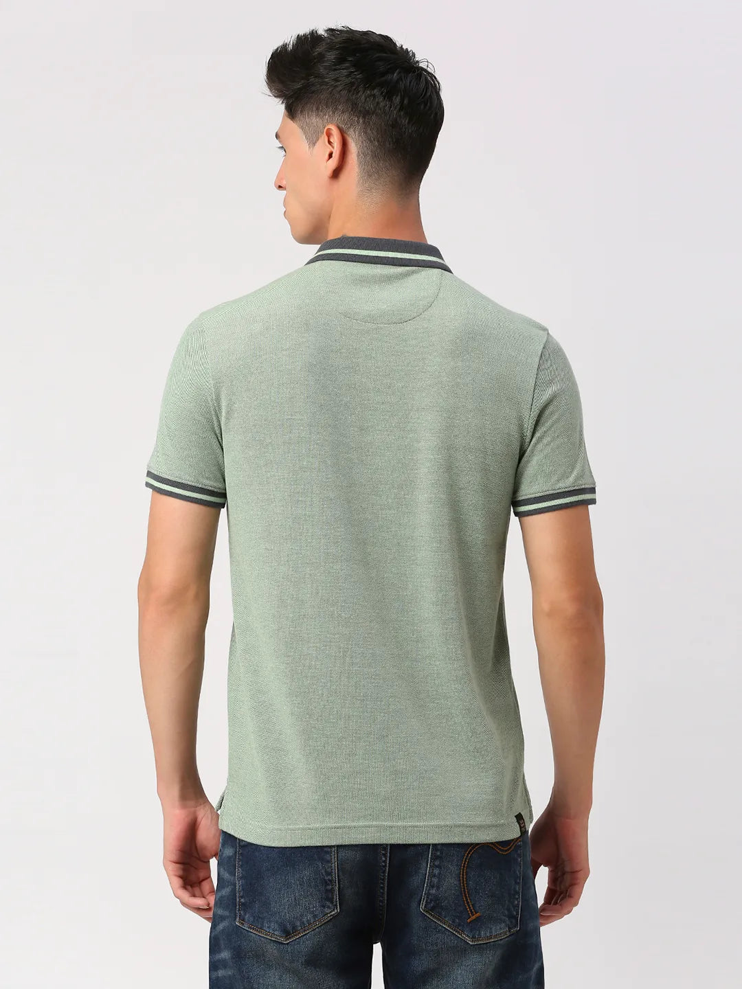 Green Regular Fit Men's Polo T-Shirt by Being Human Clothing