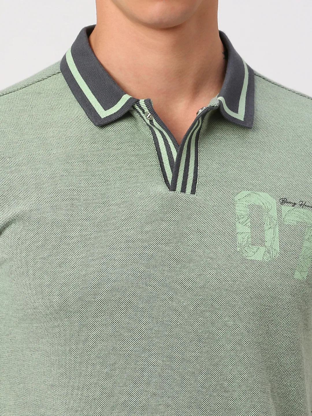 Green Regular Fit Men's Polo T-Shirt by Being Human Clothing