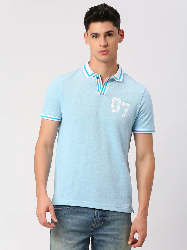 Blue Regular Fit Men's Polo T-Shirt