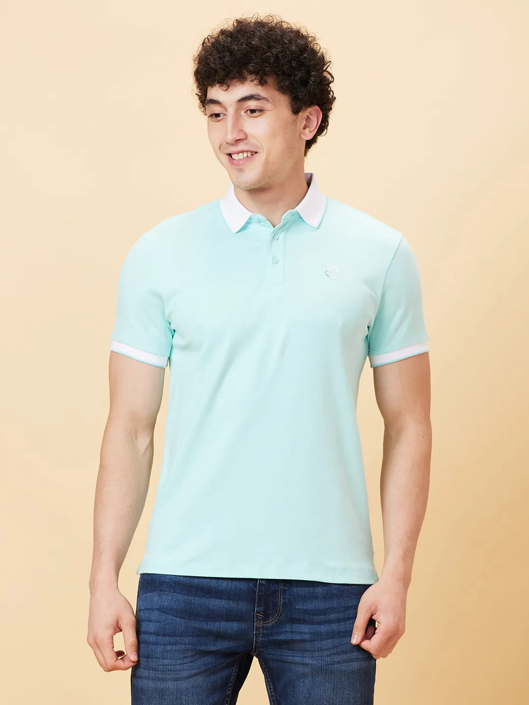 Being Human Clothing Men Regular Fit T-Shirts-Aqua