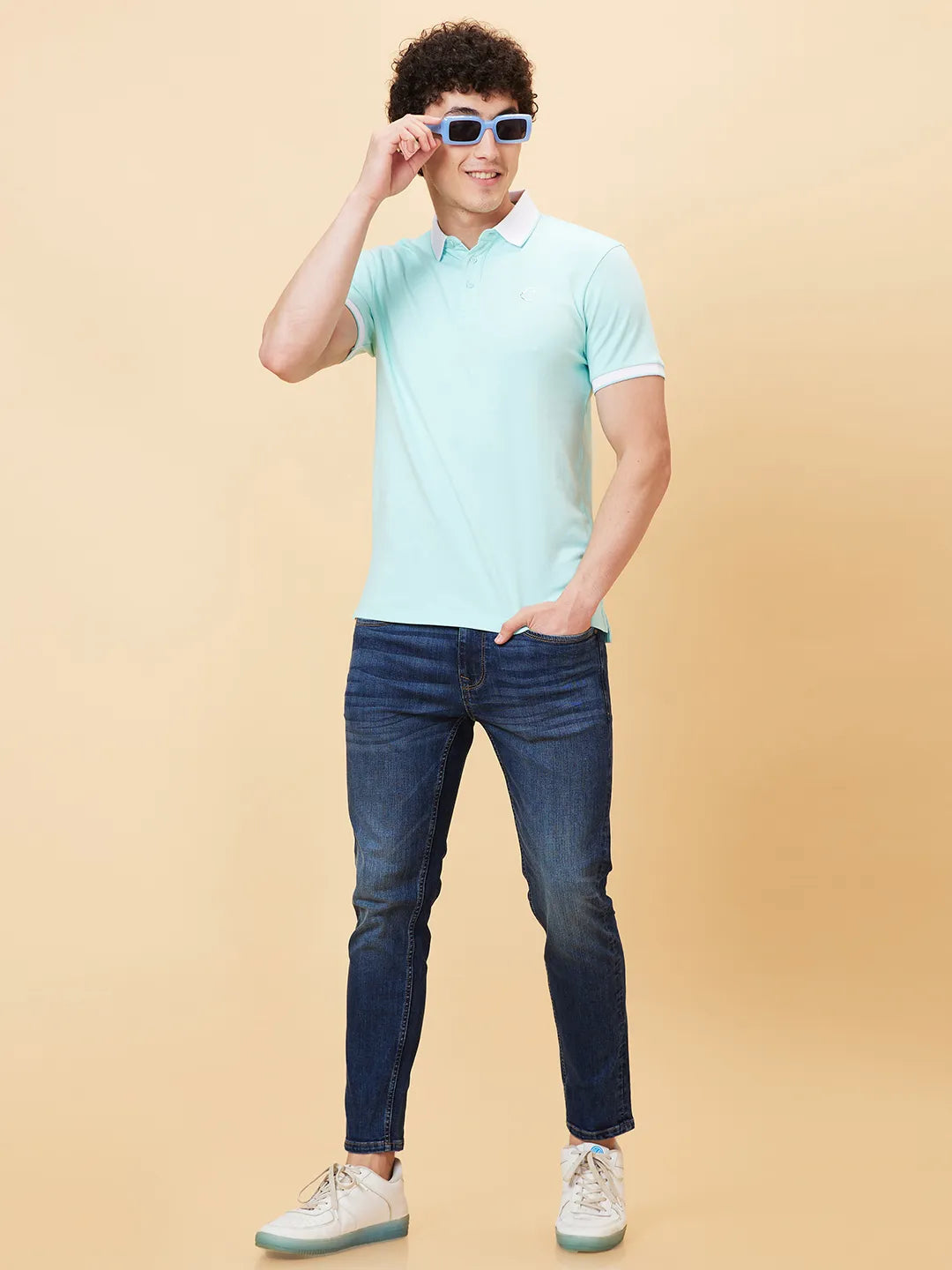 Being Human Clothing Men Regular Fit T-Shirts-Aqua