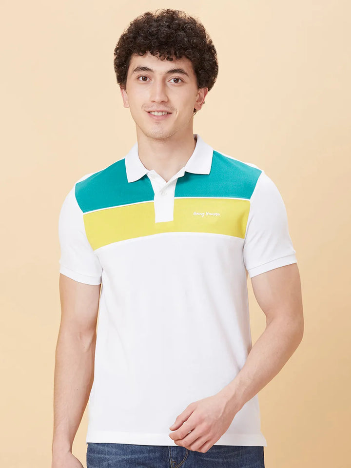 Beige Regular Fit Men's Polo T-Shirt