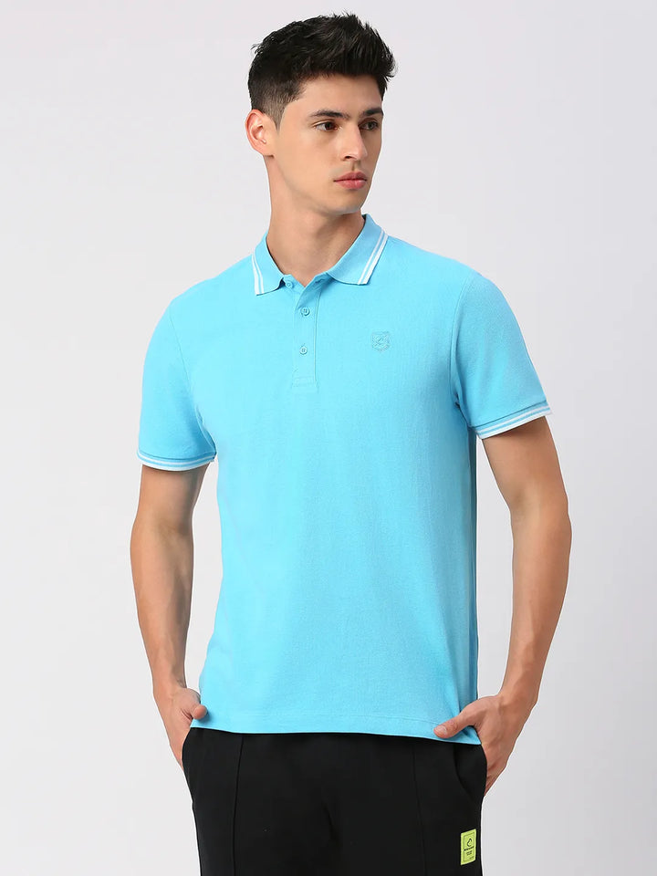 Blue Regular Fit Men's Polo T-Shirt