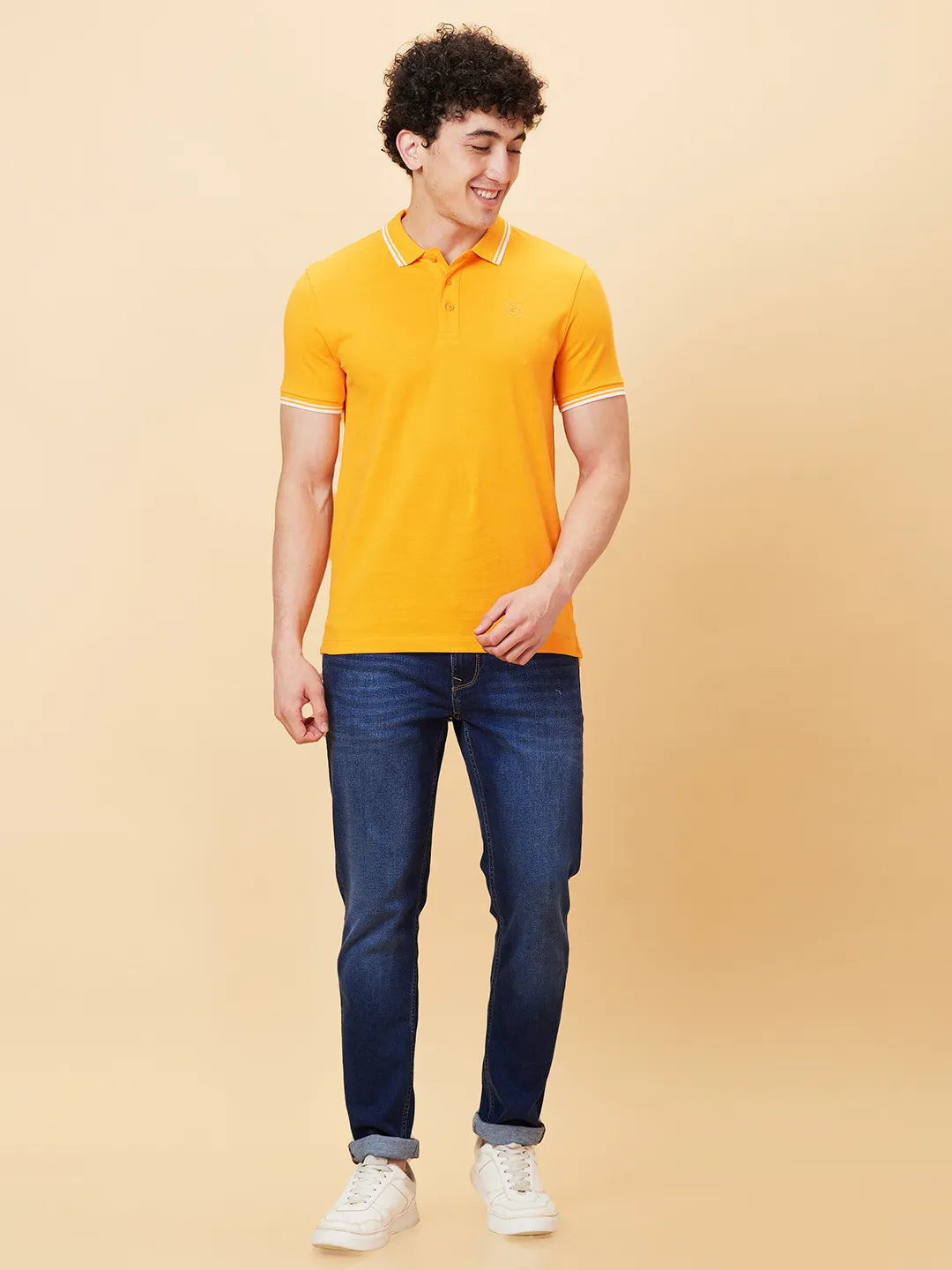 Being Human Clothing Men Regular Fit T-Shirts-Bright Marigold