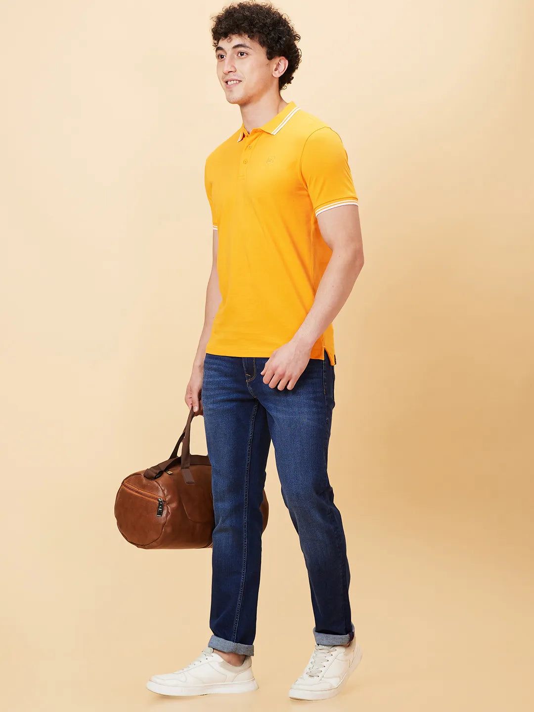 Being Human Clothing Men Regular Fit T-Shirts-Bright Marigold