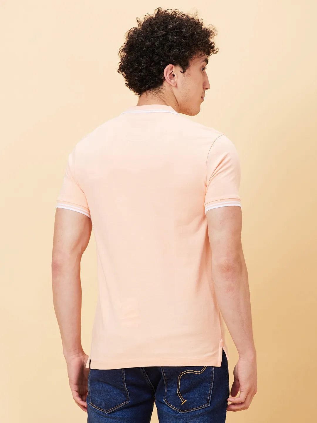 Being Human Clothing Men Regular Fit T-Shirts-Peach Parfait