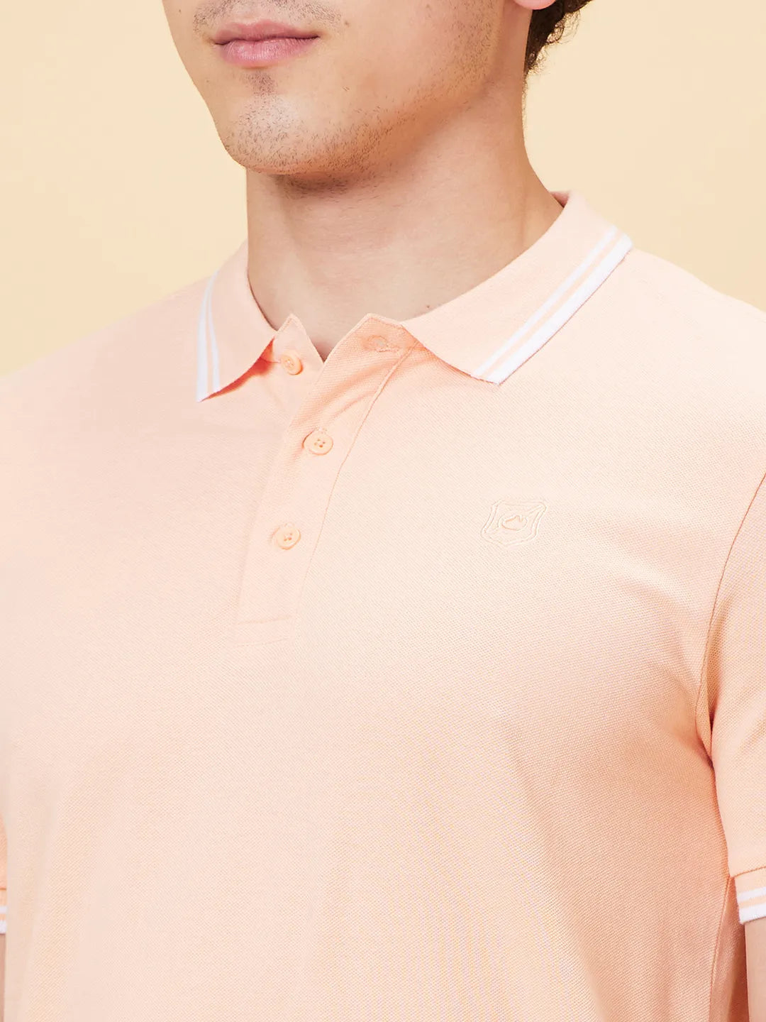 Being Human Clothing Men Regular Fit T-Shirts-Peach Parfait