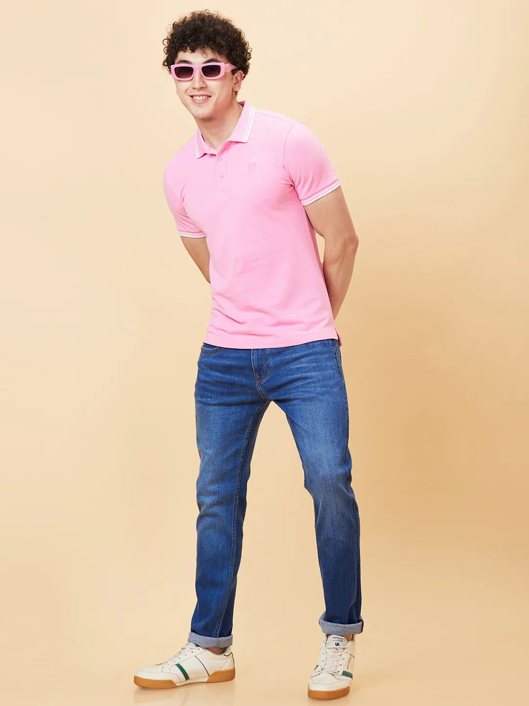 Being Human Clothing Men Regular Fit T-Shirts-Sachet Pink