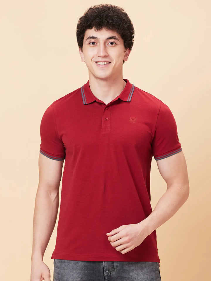 Wine Regular Fit Men's Polo T-shirt